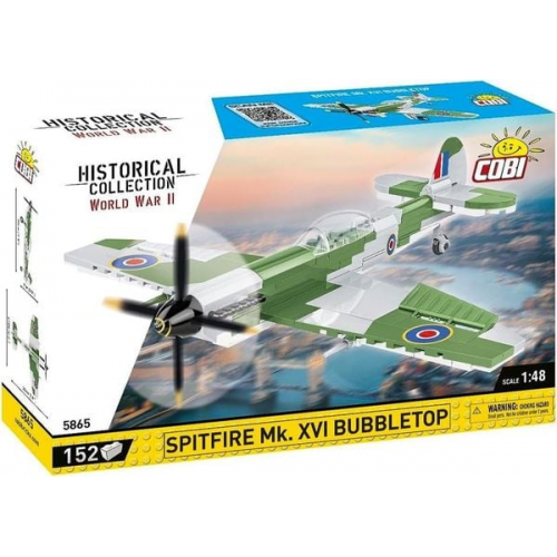 COBI Historical Collection 5865 - Spitfire Mk. XVI Bubbletop, Flugzeug WWII, Bausatz 152 Klemmbausteine