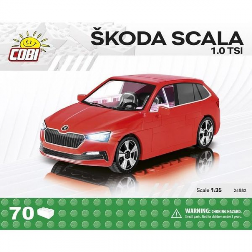 COBI 24582 -  koda Scala 1.0 TSI, rot, Maßstab 1:35, 70 Klemmbausteine, Bausatz