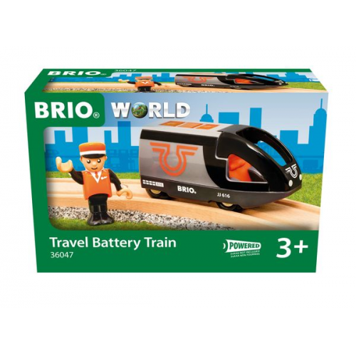 BRIO - BRIO Orange-schwarzer Reisezug, Batterielok