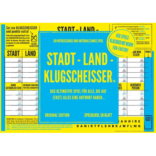 Kylskapspoesi KYL43030 - Spielblock, Klugscheisser, Stadt-Land-Klugscheisser