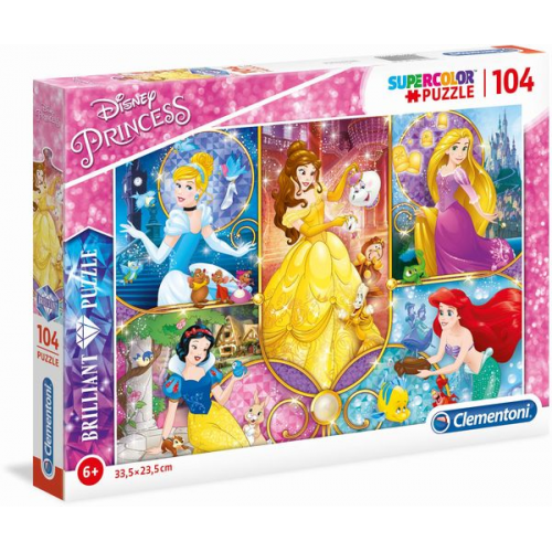 Clementoni - Brilliant Puzzle - Princess, 104 Teile