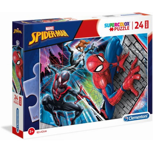 Clementoni - Supercolor Puzzle - Maxi - Spiderman, 24 Teile