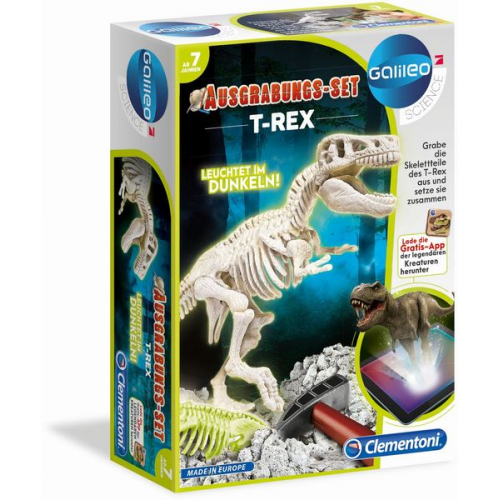 Clementoni - Galileo - Ausgrabungs-Set - T-Rex fluoreszierend