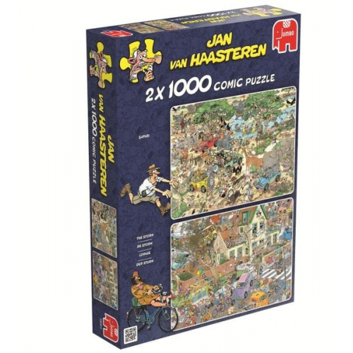 Jumbo Spiele - Jan van Haasteren - Safari & Sturm, 2x 1000 Teile