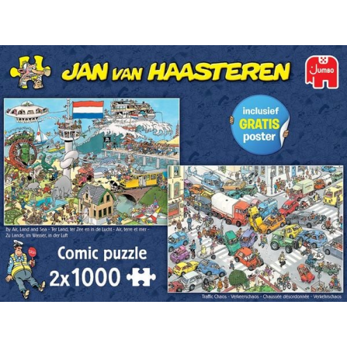 Jumbo Spiele - Jan van Haasteren - Verkehrschaos & TBD, 2x 1000 Teile