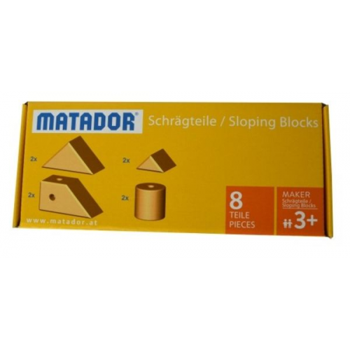 MATADOR 21250 - Maker Schrägteile-Set, 8 Teile, Baukasten-Erweiterung, Holz, Konstruktionsbaukasten, ab 3 Jahren, Spielend lernen!