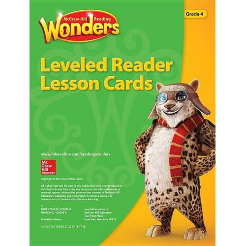 Reading Wonders Leveled Reader Lesson Cards Grade 4