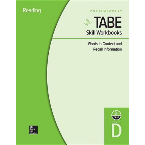 Contemporary - Tabe Skill Workbooks Level D: Words in Context and Recall Information - 10 Pack