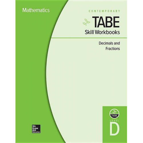 Contemporary - Tabe Skill Workbooks Level D: Decimals and Fractions - 10 Pack