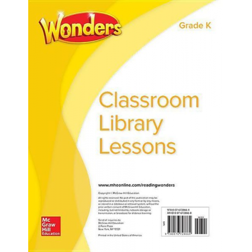 Wonders Classroom Library Lessons, Grade K