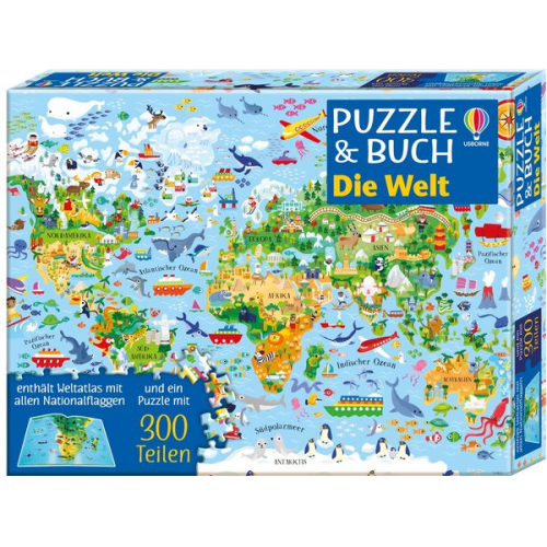 Puzzle und Buch: Die Welt