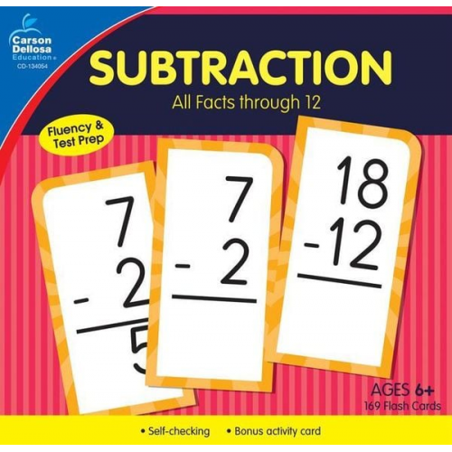 Subtraction All Facts Through 12 Flash Cards