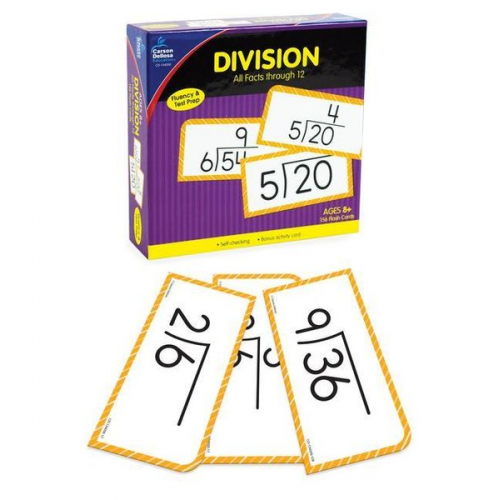 Division All Facts Through 12 Flash Cards