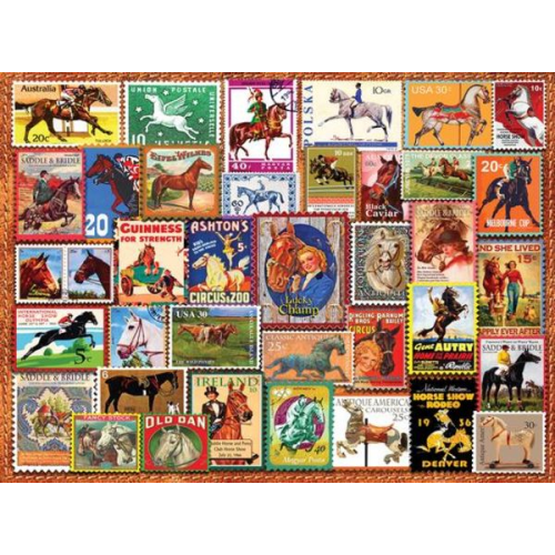 Vintage Equestrian Stamp Posters 1000-Piece Puzzle