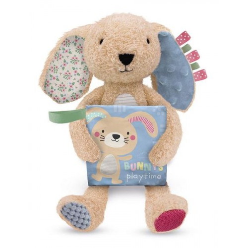 Sensory Snuggables Medium Plush Rabbit with Cloth Book