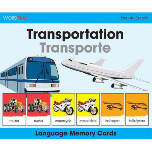 Wordplay Language Memory Cards-Transportation (English-Spanish)