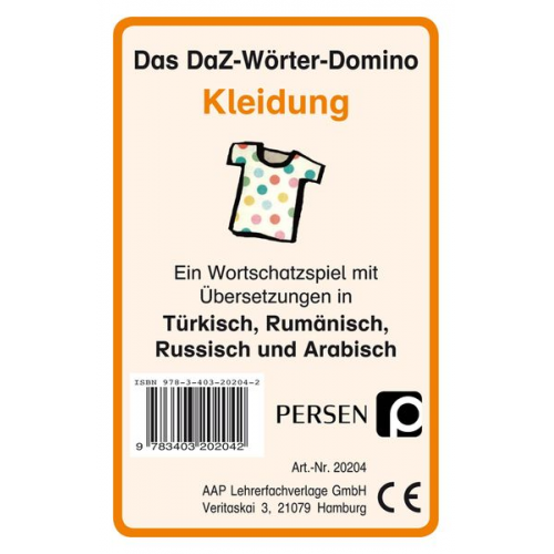 Klara Kirschbaum Luise Welfenstein - Kirschbaum, K: DaZ-Wörter-Domino: Kleidung