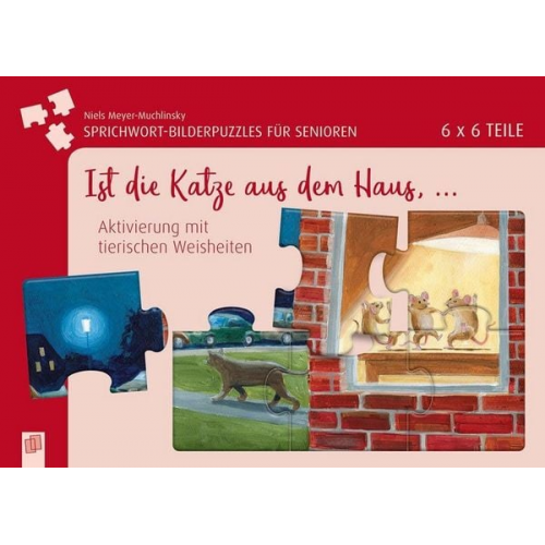 Sprichwort-Bilderpuzzles für Senioren: Ist die Katze aus dem Haus ... (Puzzle)