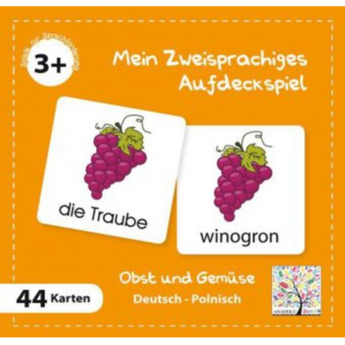 Mein Zweisprachiges Aufdeckspiel, Obst und Gemüse, Polnisch (Kinderspiel)