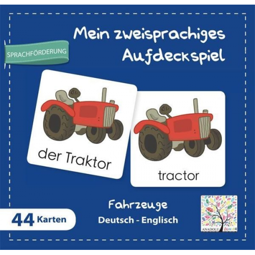 Mein zweisprachiges Aufdeckspiel, Fahrzeuge Deutsch-Englisch (Kinderspiel)