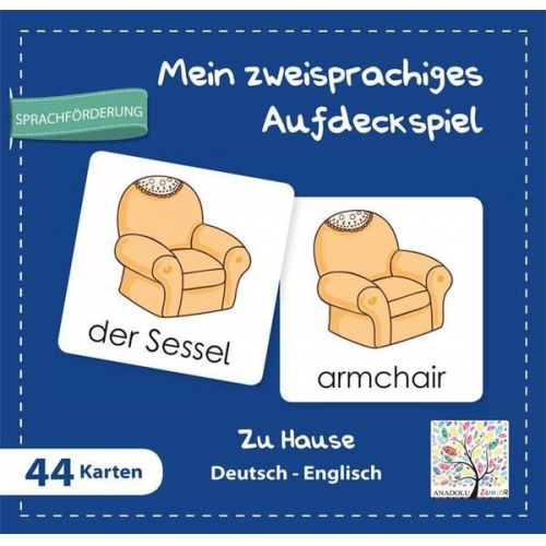 Mein Zweisprachiges Aufdeckspiel, Zu Hause Deutsch-Englisch (Kinderspiel)