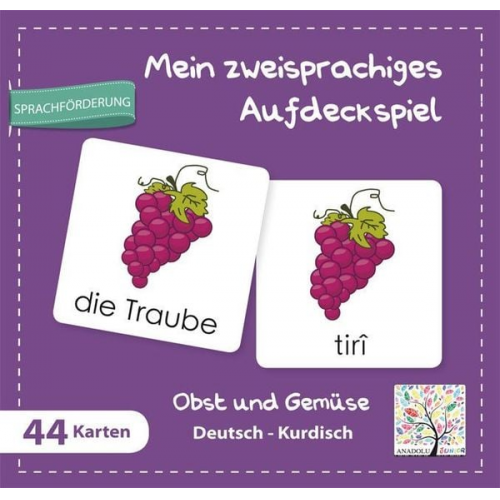 Mein zweisprachiges Aufdeckspiel, Obst und Gemüse, Deutsch-Kurdisch (Kinderspiel)