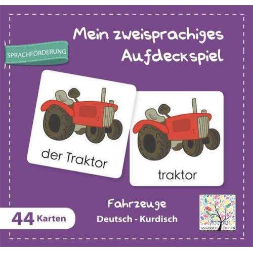 Mein zweisprachiges Aufdeckspiel, Fahrzeuge Deutsch-Kurdisch (Kinderspiel)