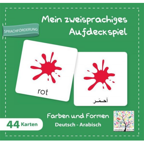 Mein zweisprachiges Aufdeckspiel, Farben und Formen Deutsch-Arabisch (Kinderspiel)