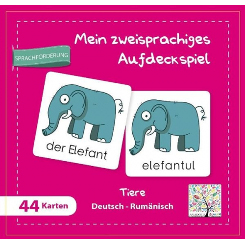 Mein zweisprachiges Aufdeckspiel Tiere Deutsch-Rumänisch (Kinderspiel)