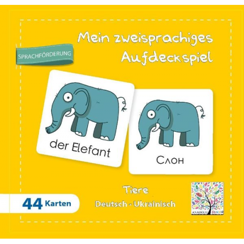 Mein zweisprachiges Aufdeckspiel Tiere Deutsch-Ukrainisch (Kinderspiel)