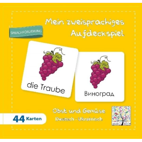 Mein zweisprachiges Aufdeckspiel Obst und Gemüse Deutsch-Ukrainisch (Kinderspiel)