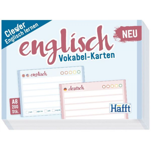 Vokabel-Karten Englisch 200 Stück A8