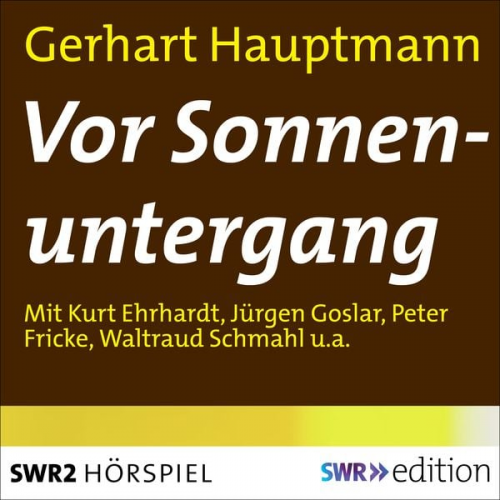 Gerhart Hauptmann - Vor Sonnenuntergang