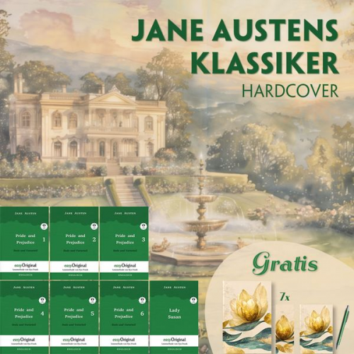 Jane Austen - Jane Austens Klassiker Hardcover (7 Bücher + Audio-Online + exklusive Extras) - Frank-Lesemethode