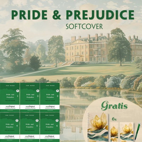 Jane Austen - Pride and Prejudice / Stolz und Vorurteil - Softcover (6 Bücher + Audio-Online + exklusive Extras) - Frank-Lesemethode