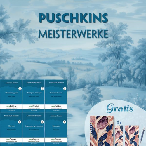 Alexander Puschkin - Puschkins Meisterwerke (6 Bücher + Audio-Online + exklusive Extras) - Frank-Lesemethode