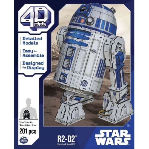 4D Build - Star Wars R2-D2 - detailreicher 3D-Modellbausatz aus hochwertigem Karton, 201 Teile, für Star Wars Fans ab 12 Jahren