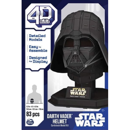 4D Build - Star Wars Darth Vader Helm - detailreicher 3D-Modellbausatz aus hochwertigem Karton, 83 Teile, für Star Wars Fans ab 12 Jahren