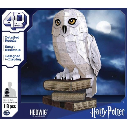 4D Build - Harry Potter, 3D-Puzzle der beliebten Schnee-Eule Hedwig aus hochwertigem Karton, 118 Teile, für Harry Potter Fans ab 12 Jahren