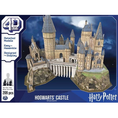 4D Build - Harry Potter, Hogwarts Castle, 3D-Puzzle des magischen Harry Potter-Schlosses aus hochwertigem Karton, 209 Teile, ab 12 Jahren