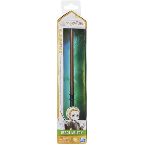 Wizarding World Harry Potter - Authentischer Draco Malfoy Zauberstab aus Kunststoff mit Zauberspruch-Karte, ca. 30,5 cm