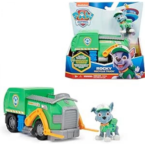 Paw Patrol, Recycling-Truck mit Rocky-Figur (Sustainable Basic Vehicle/Basis Fahrzeug)