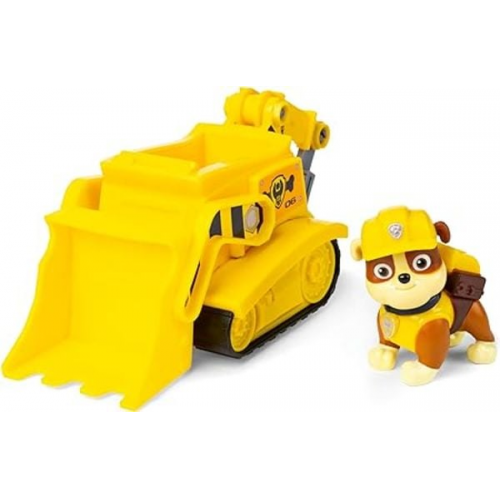 PAW Patrol, Baustellen-Fahrzeug mit Rubble-Figur (Sustainable Basic Vehicle/Basis Fahrzeug)