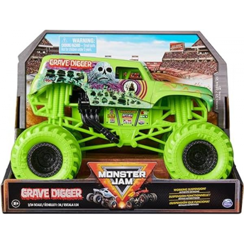 Monster Jam, offizieller Grave Digger Monster Truck, detailreiches Metall-Spritzguss-Fahrzeug im Maßstab 1:24, Spielzeug für Kinder ab 4 Jahren