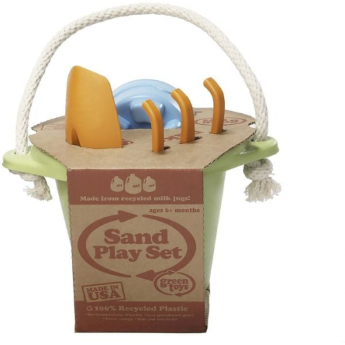 Green Toys - Sandspielzeug 4 Teile mit grünem Eimer