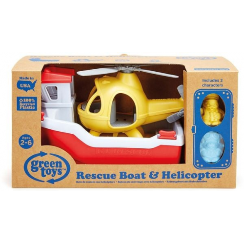 Green Toys - Rettungsboot & Hubschrauber 4 Teile