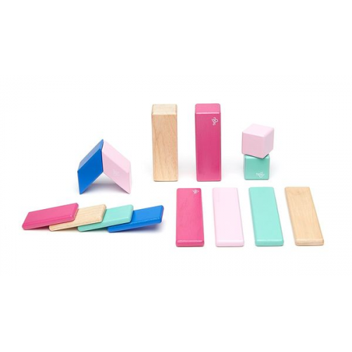 Tegu - 14 Magnetische Holzbausteine pink