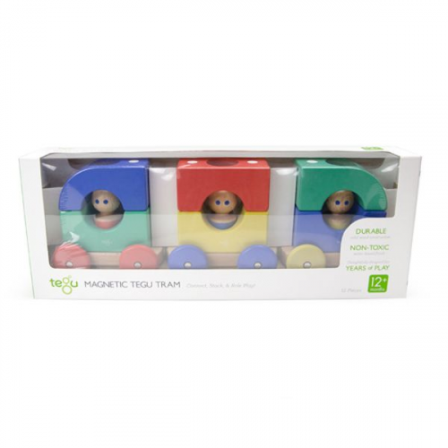 Tegu Baby - 12 Magnetische Holzbausteine Baby Bahn