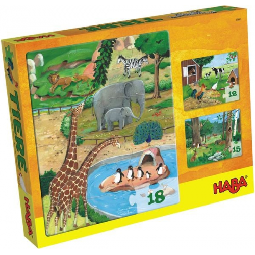 HABA - Puzzlesortiment 12/15/18 Teile - Tiere