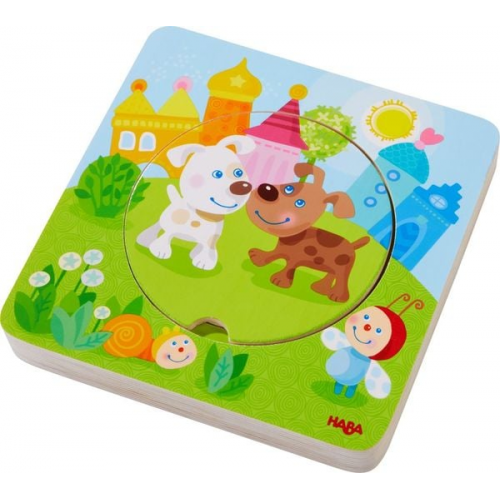 HABA - Holzpuzzle Kunterbunte Tierkinder